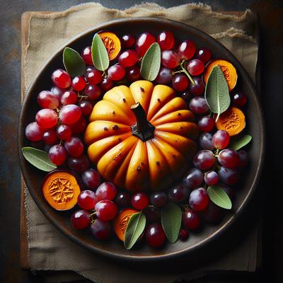 Image of Roasted Butternut Squash Red Grapes and Sage