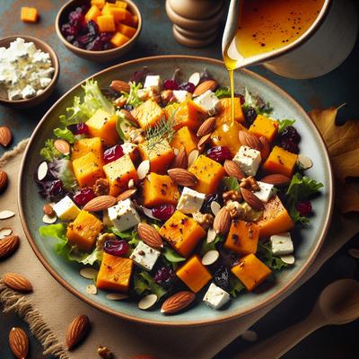 Image of Roasted Butternut Squash Salad with Warm Cider Vinaigrette