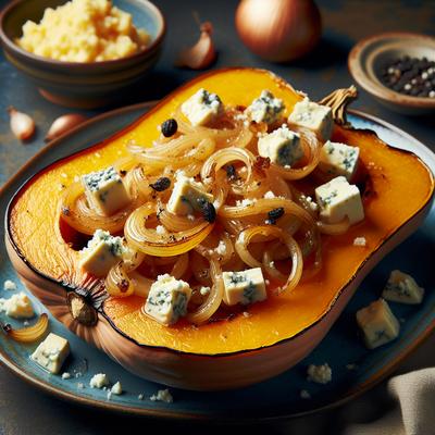 Image of Roasted Butternut Squash with Caramelized Onions Gorgonzola and