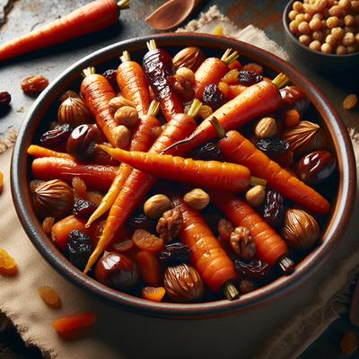 Image of Roasted Carrots with Chestnuts and Golden Raisins