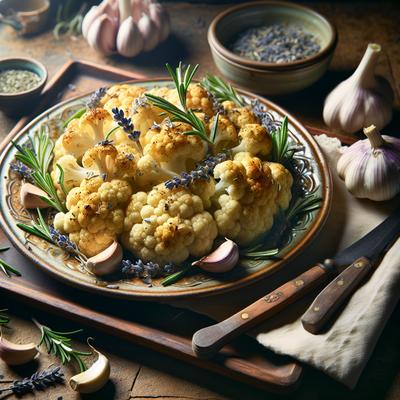 Image of Roasted Cauliflower Lavender Rosemary and Garlic
