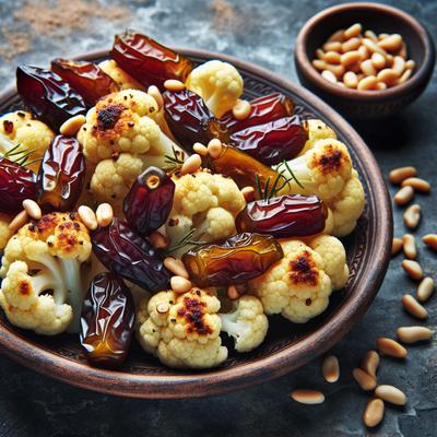 Image of Roasted Cauliflower with Dates and Pine Nuts Claire Robinson
