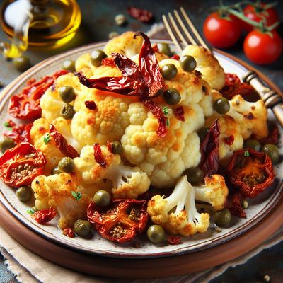 Image of Roasted Cauliflower with Sun Dried Tomatoes Capers