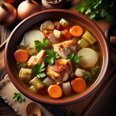 Image of Roasted Chicken and Vegetable Soup