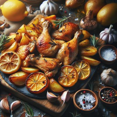 Image of Roasted Chicken Nibbles and Potatoes with Lemon Flavours