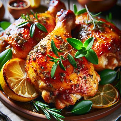 Image of Roasted Chicken Thighs with Lemon and Oregano