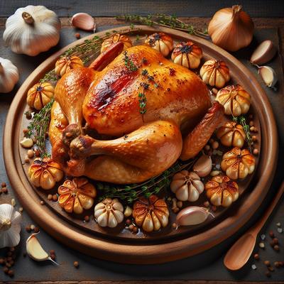 Image of Roasted Chicken with 20 Cloves of Garlic