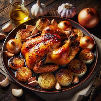 Image of Roasted Chicken with Garlic and Onions