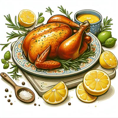 Image of Roasted Chicken with Lemon Cream Sauce