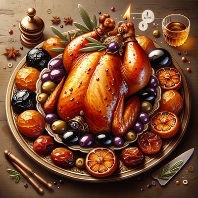 Image of Roasted Chicken with Olives and Prunes Chicken Marbella