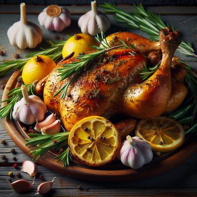 Image of Roasted Chicken with Rosemary Lemon and Garlic