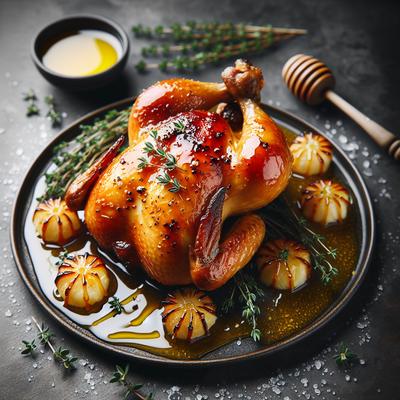 Image of Roasted Chicken with Thyme and Honey Cream