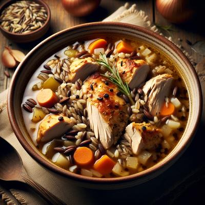 Image of Roasted Chicken with Wild Rice Soup