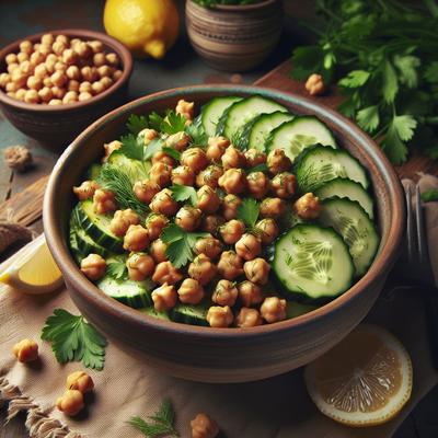 Image of Roasted Chickpeas and Cucumber Salad