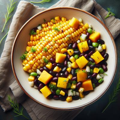 Image of Roasted Corn Black Bean and Mango Salad