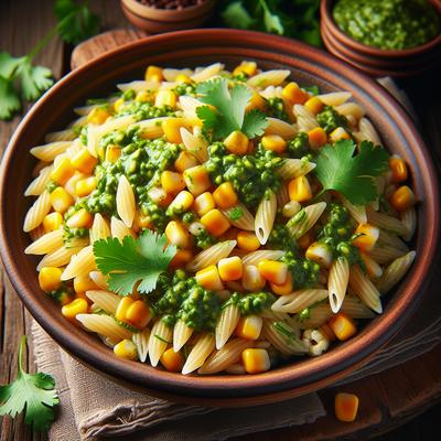 Image of Roasted Corn Orzo Salad with Cilantro Pesto