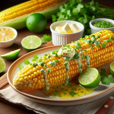 Image of Roasted Corn with Cilantro Lime Butter