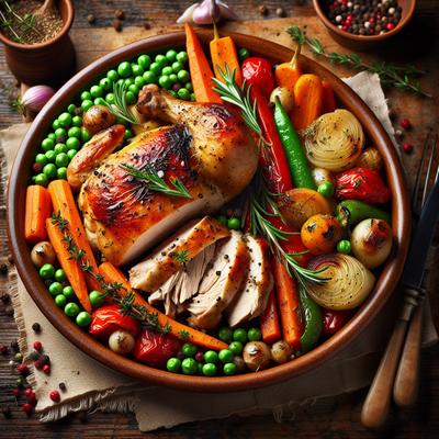 Image of Roasted Cut Up Chicken and Vegetables