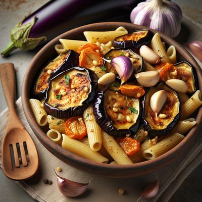 Image of Roasted Eggplant and Garlic with Pasta