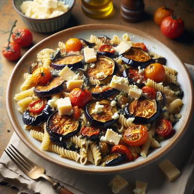 Image of Roasted Eggplant and Tomato Pasta with Stilton