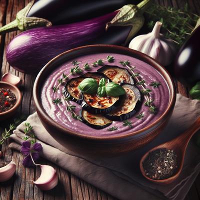 Image of Roasted Eggplant Aubergine Soup