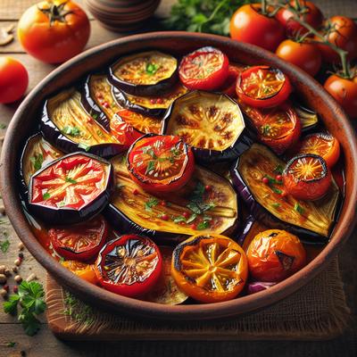 Image of Roasted Eggplants and Tomatoes