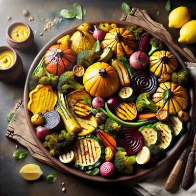 Image of Roasted Fall Veggies with Lemon and Mustard Vinaigrette