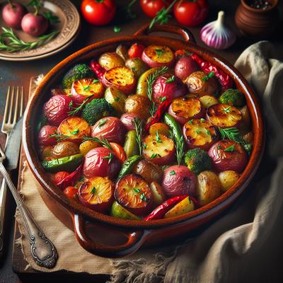 Image of Roasted Garden Harvest Casserole with Red Potatoes