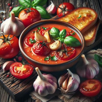 Image of Roasted Garlic and Tomato Soup