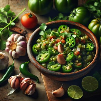 Image of Roasted Garlic Green Tomato Salsa