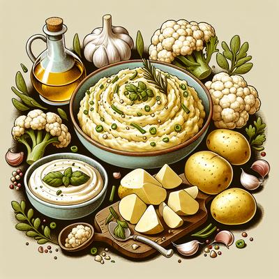 Image of Roasted Garlic Mashed Potatoes and Cauliflower