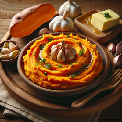 Image of Roasted Garlic Mashed Sweet Potatoes