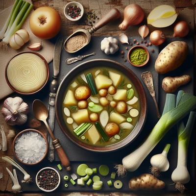 Image of Roasted Garlic Potato Leek and Fennel Soup