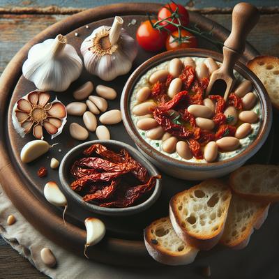 Image of Roasted Garlic Sun Dried Tomato and White Bean Dip