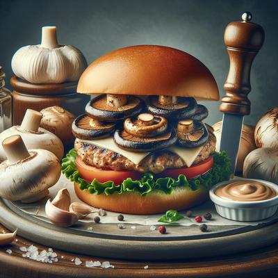 Image of Roasted Garlic Turkey Burger W Portabella Mushrooms
