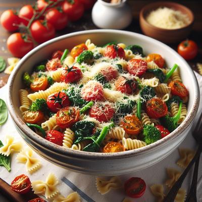 Image of Roasted Grape Tomato Spinach and Asiago Pasta