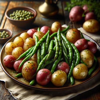 Image of Roasted Green Beans and Baby Red Potatoes