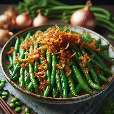 Image of Roasted Green Beans with Crispy Shallots