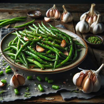 Image of Roasted Green Beans with Fresh Garlic