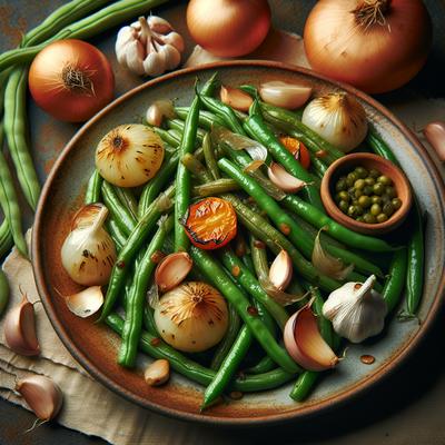 Image of Roasted Green Beans with Garlic and Onions