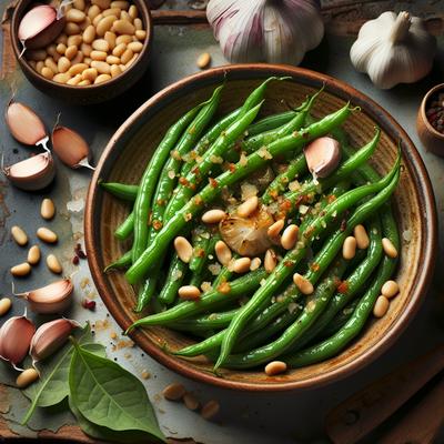 Image of Roasted Green Beans with Garlic and Pine Nuts