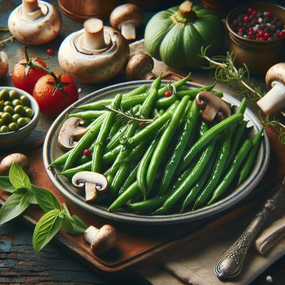 Image of Roasted Green Beans with Mushrooms