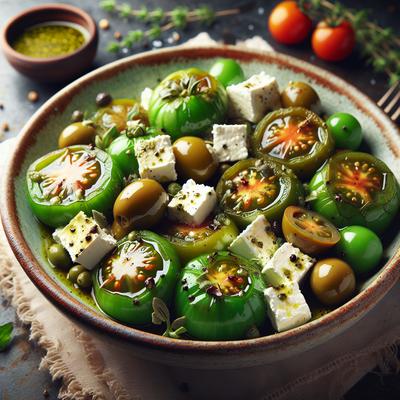 Image of Roasted Green Tomato Feta Salad
