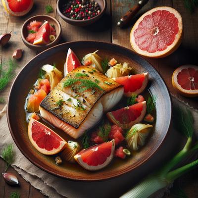 Image of Roasted Halibut with Grapefruit Fennel Salsa