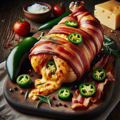 Image of Roasted Jalapeno Cheese Stuffed Bacon Wrapped Chicken