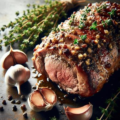 Image of Roasted Lamb Loin with Garlic and Thyme