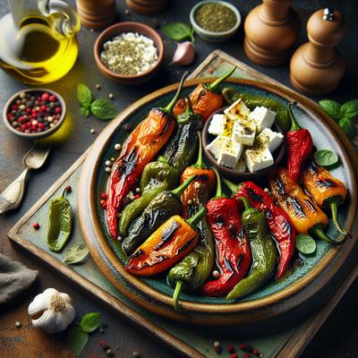 Image of Roasted Marinated Peppers with Goat Cheese
