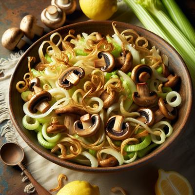 Image of Roasted Mushrooms and Shaved Celery W Creamy Lemon Vinaigrette