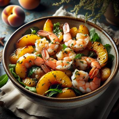 Image of Roasted Peach and Shrimp Salad