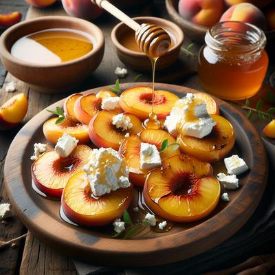 Image of Roasted Peaches with Goat Cheese and Honey